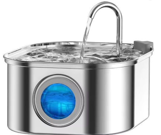 3.2L Smart Stainless Steel Pet Water Fountain – Automatic Cat & Dog Water Dispenser with Visible Water Level, Quiet Pump & Hygienic Drinking Bowl